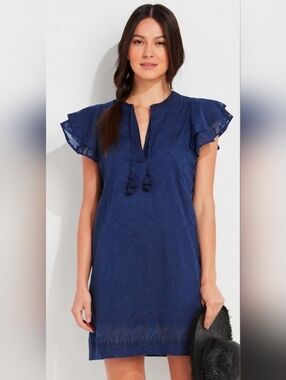 Vineyard Vines Burnout Tunic Dress in Navy Women's Size Medium